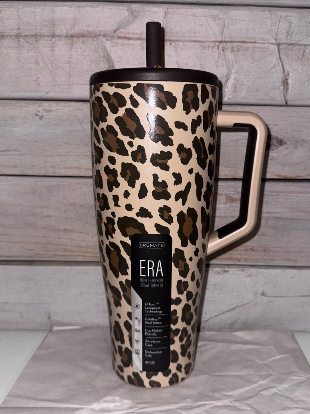 Brumate x Krista Horton 40oz Era - Leopard Latte - Brand New with Tags!